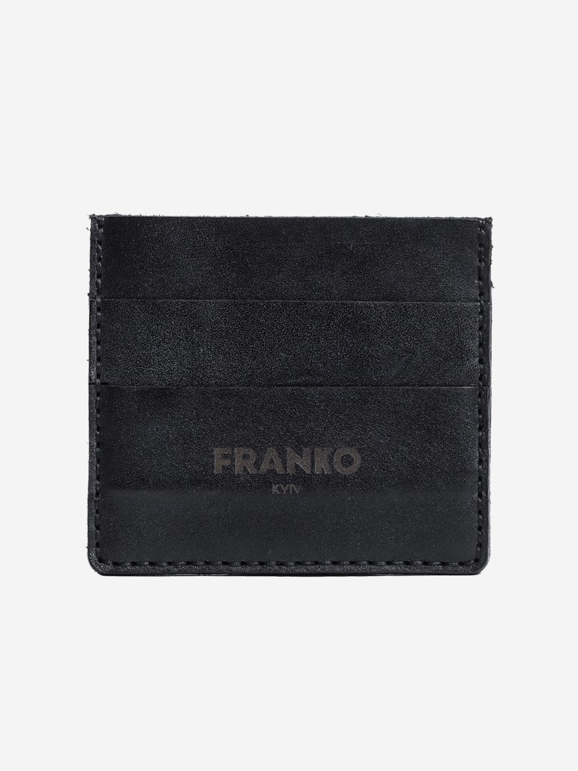 Чорний кардхолдер Franko black Small cardholder з натуральної шкіри | franko.ua