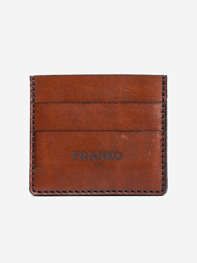 Коричневий кардхолдер Franko brown Small cardholder з натуральної шкіри | franko.ua