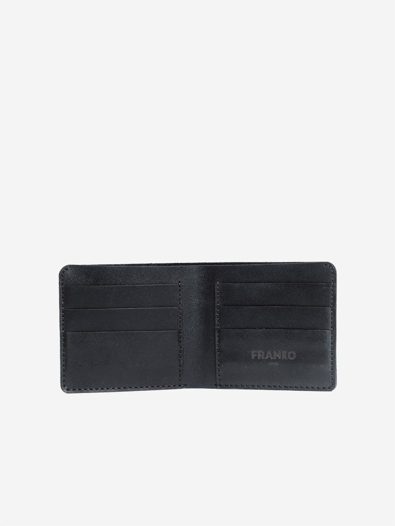 Чорне портмоне Franko black Medium wallet з натуральної шкіри | franko.ua