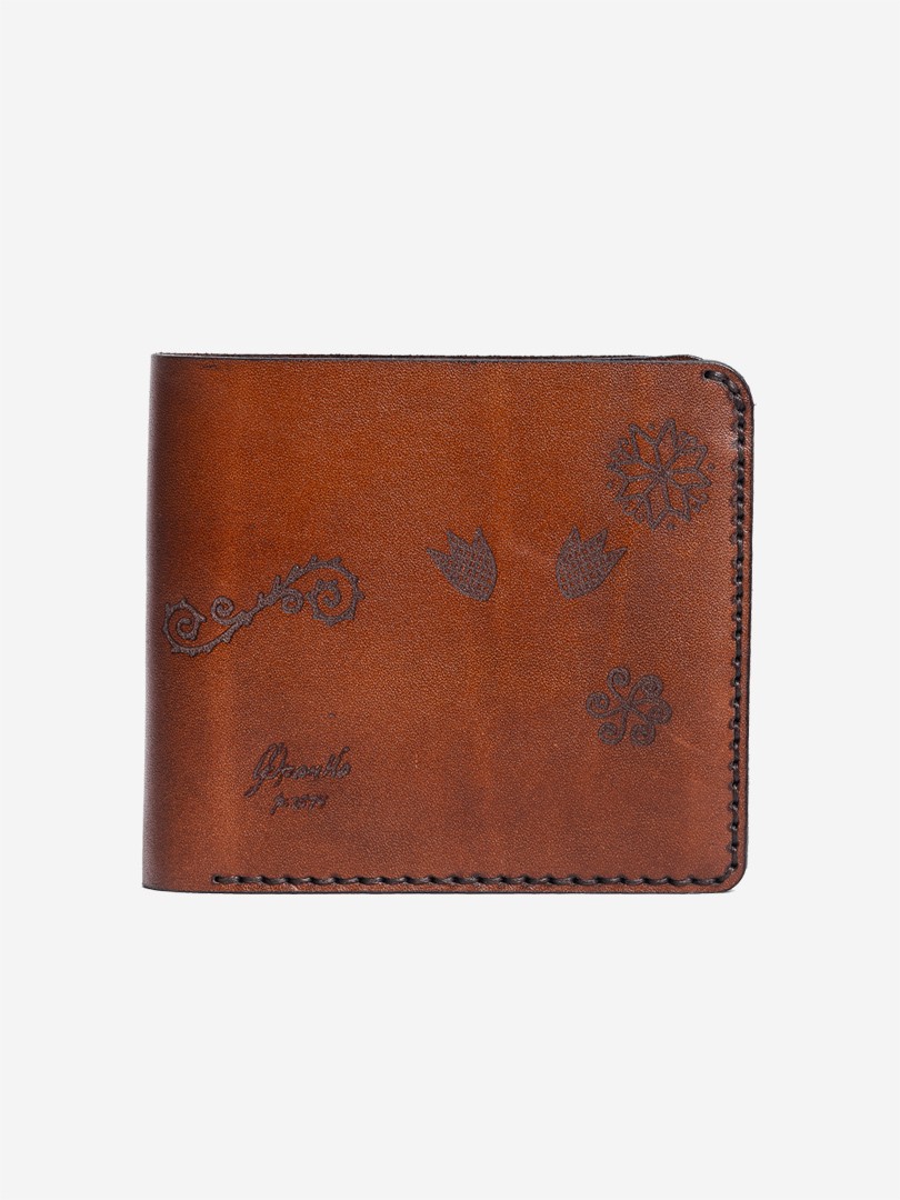 Коричневе портмоне Trypillya brown Medium wallet з натуральної шкіри | franko.ua