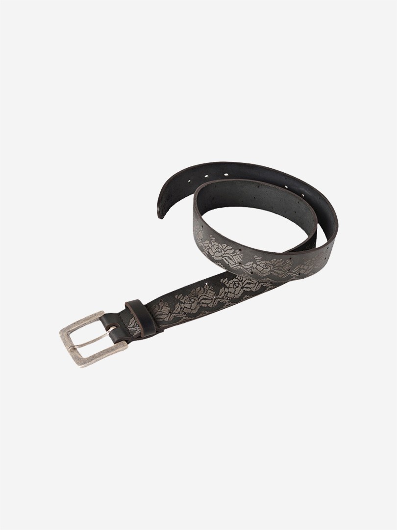 Чорний ремінь Rose black Big belt з 4 мм ремінної шкіри бика | franko.ua