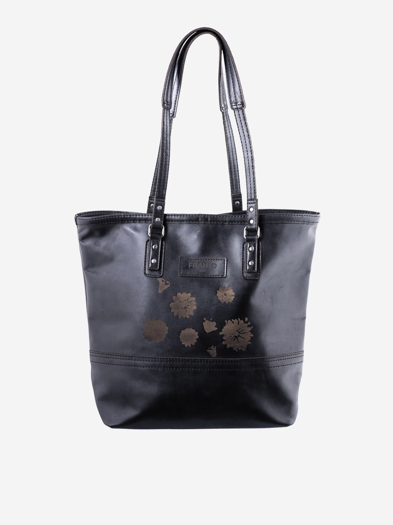 Чорна сумка тоте Franko black medium Tote з натуральної шкіри | franko.ua