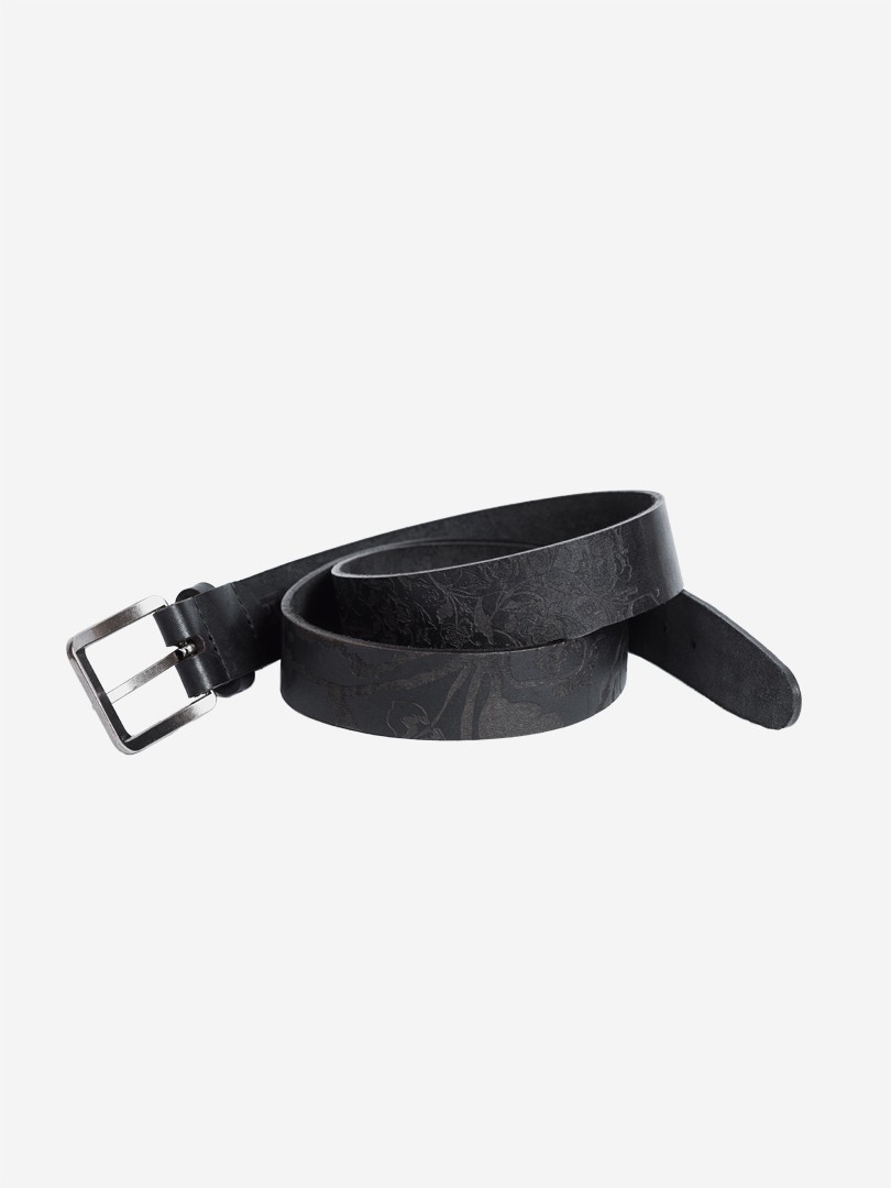 Чорний ремінь Jangle black Big belt з 4 мм ремінної шкіри бика | franko.ua