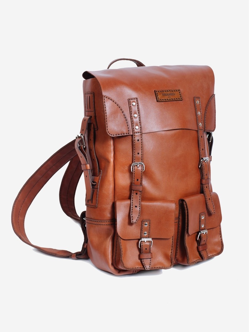 Franko brown Medium backpack in natural leather | franko.ua