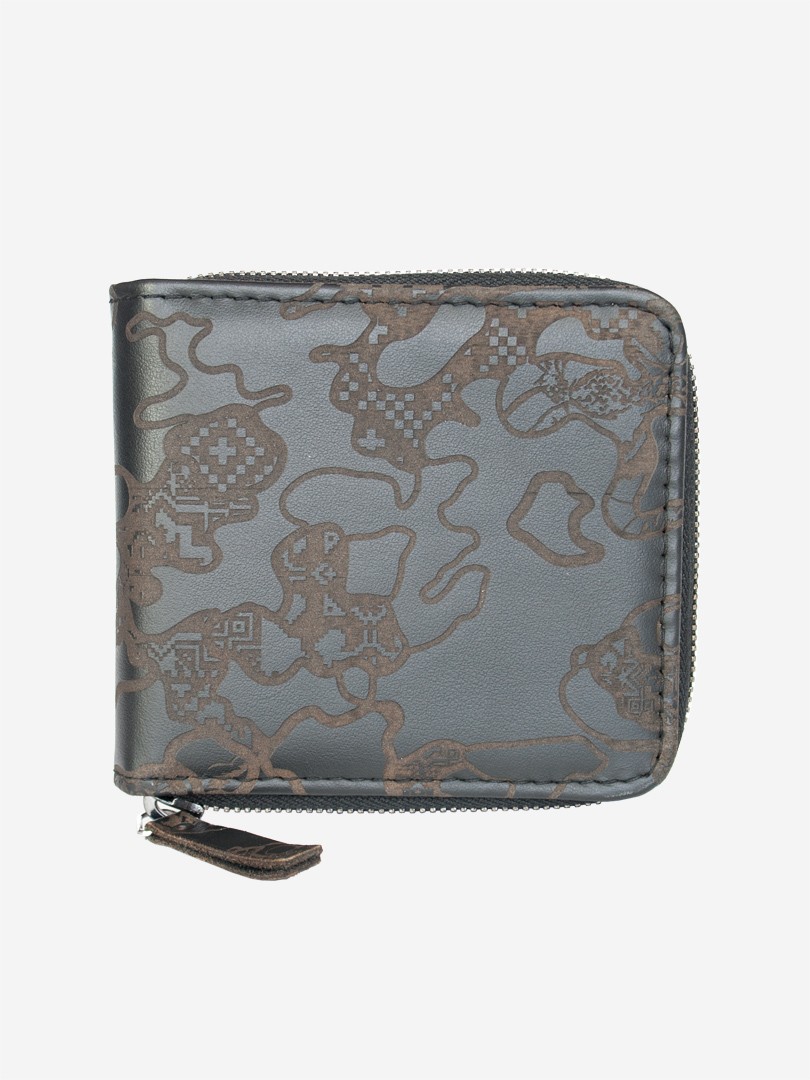 Чорне портмоне Franko Camo black Zippy wallet з натуральної шкіри | franko.ua